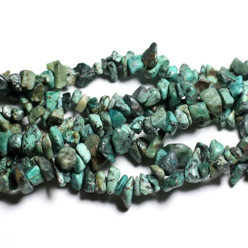 40pc - perles pierre - turquoise afrique naturelle rocailles chips 4-10mm bleu vert noir