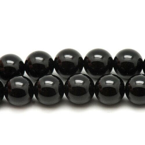 1pc - perle pierre - onyx noir boule 16mm
