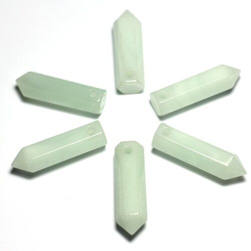 1pc - perle pendentif pierre crayon pointe facetté 30mm amazonite blanc vert turquoise