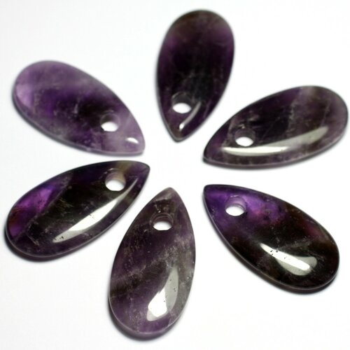 1pc - perle pendentif pierre goutte larme 40mm améthyste violet mauve