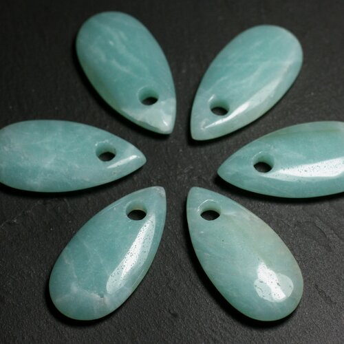 1pc - perle pendentif pierre goutte larme 40mm amazonite bleu vert turquoise