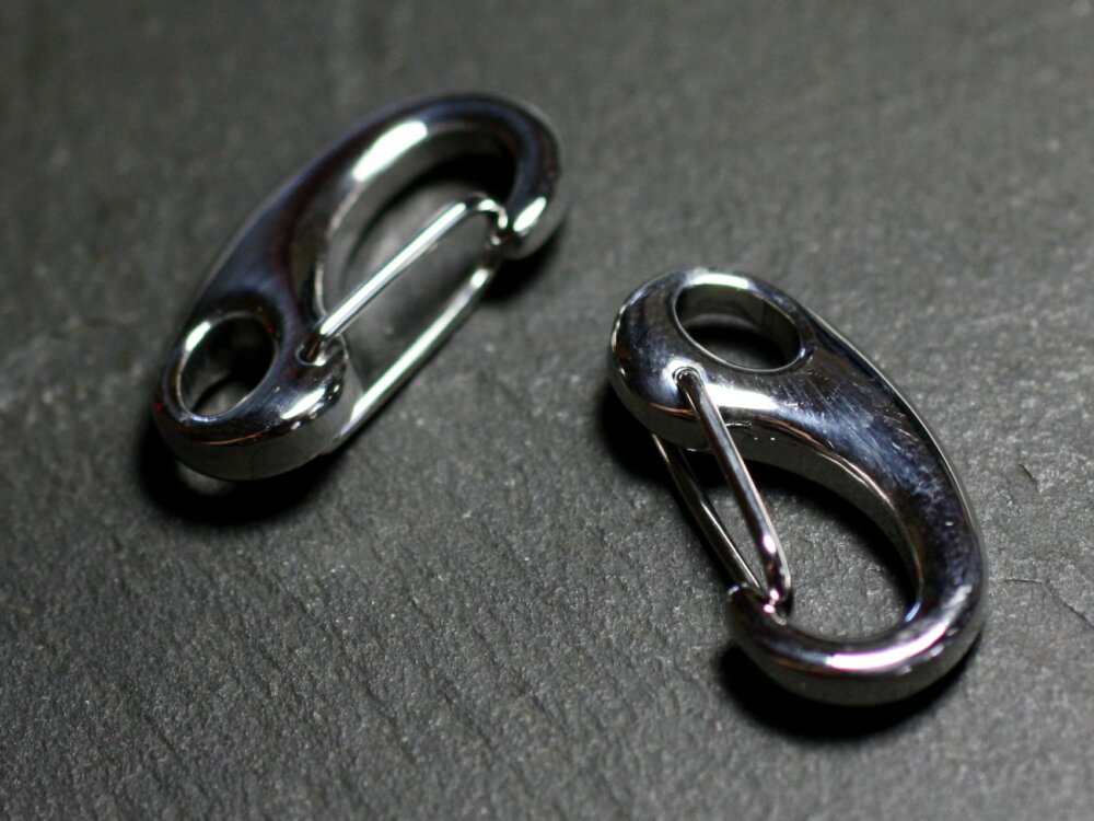 Mousqueton pour bijou de sac en metal couleur nickel-37mm
