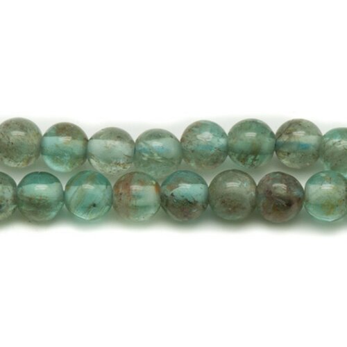 Fil 39cm 105pc environ - perles pierre apatite boules 3-4mm bleu vert clair turquoise transparent