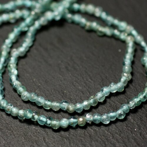40pc - perles pierre apatite boules 2-5mm bleu vert clair turquoise transparent - 8741140011434