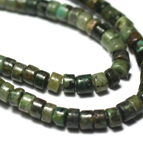 Fil 39cm 150pc environ - perles pierre turquoise afrique naturelle rondelles heishi 4mm