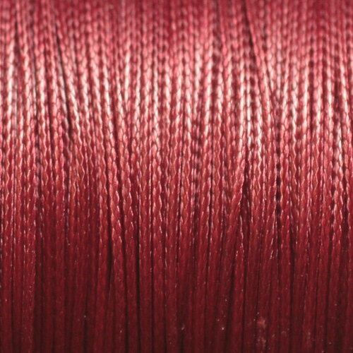 10 metres - fil corde cordon coton ciré 0.8mm rouge bordeaux