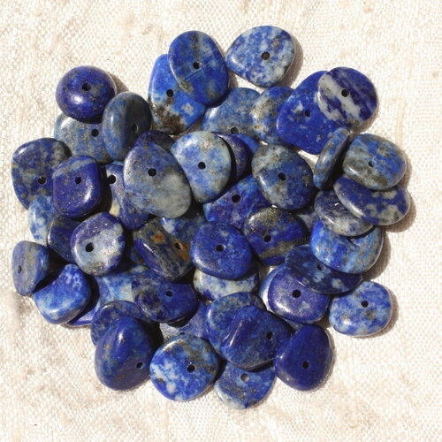 10pc - perles pierre lapis lazuli chips palets rondelles 8-14mm bleu doré