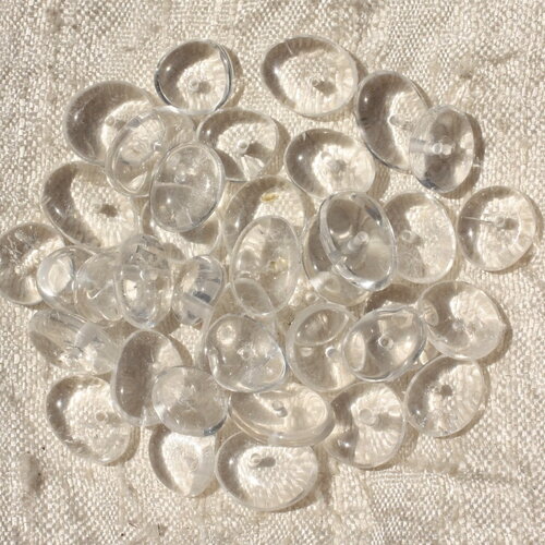 10pc - perles pierre cristal de roche quartz chips palets rondelles 8-14mm blanc transparent - 4558550017918