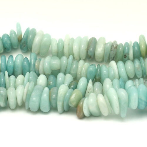10pc - perles pierre amazonite chips palets rondelles 8-14mm blanc bleu vert turquoise - 4558550018458