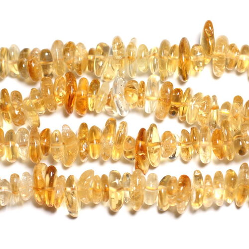 10pc - perles pierre citrine chips palets rondelles 10-14mm blanc jaune orange - 4558550084446