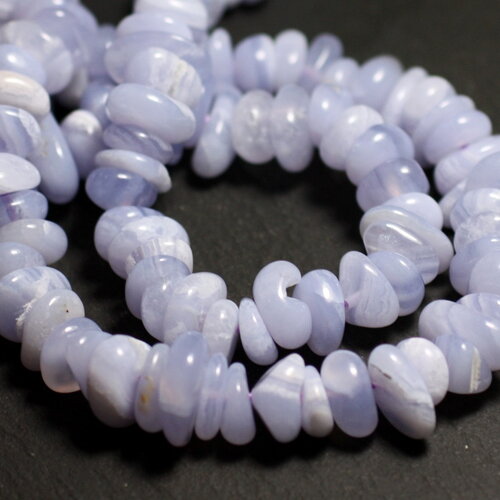 10pc - perles pierre calcédoine chips palets rondelles 8-15mm bleu ciel clair blanc - 8741140016187