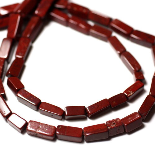 10pc - perles pierre jaspe rouge rectangles cubes 5-8mm - 8741140011946