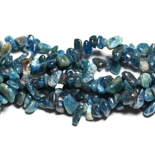 40pc - perles pierre apatite rocailles chips 5-10mm bleu vert - 4558550023520