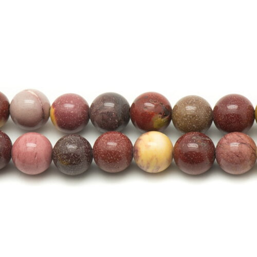 Fil 39cm 63pc environ - perles pierre jaspe mokaite multicolore boules 6mm