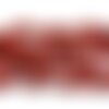 Fil 78cm 215pc environ - perles pierre jaspe rouge rocailles chips 4-10mm rouge marron brique