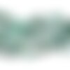 Fil 85cm 340pc environ - perles pierre apatite rocailles chips 3-10mm bleu vert turquoise transparent