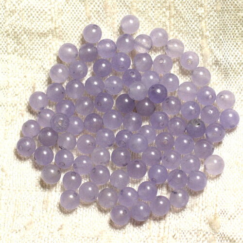 30pc - perles pierre jade boules 4mm bleu violet mauve lavande
