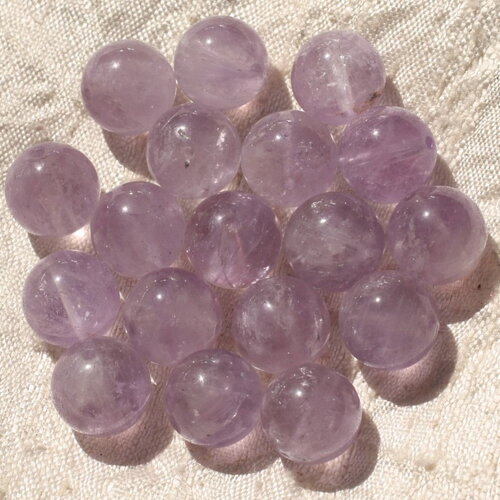 1pc - perle pierre améthyste lavande boule 12mm violet mauve transparent - 4558550018755