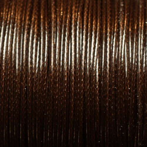 Bobine 80 mètres env - fil cordon coton ciré 1mm marron café