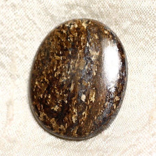 N38 - cabochon de pierre - bronzite ovale 38mm - 4558550087263