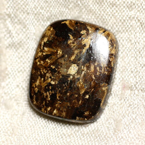 N13 - cabochon de pierre - bronzite rectangle 24mm - 4558550087010
