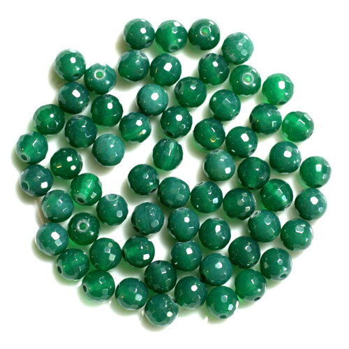 10pc - perles de pierre - onyx vert boules facettées 6mm   4558550038104