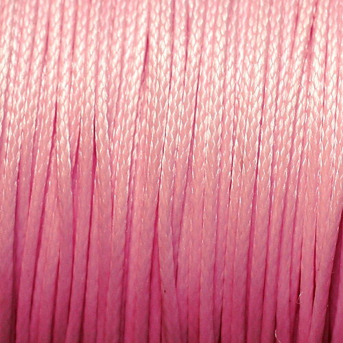 10 metres - fil corde cordon coton ciré 0.8mm rose clair bonbon