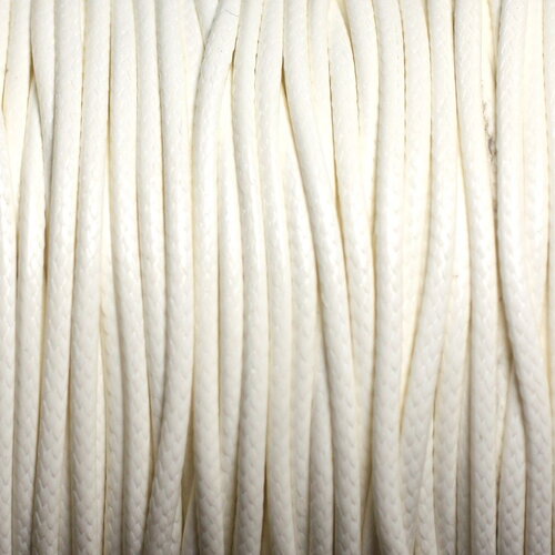 Bobine 160 mètres environ - fil corde cordon coton ciré enduit 1.5mm blanc