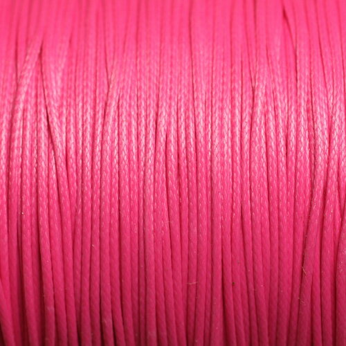 Bobine 180 metres environ - fil corde cordon coton ciré 0.8mm rose fuchsia