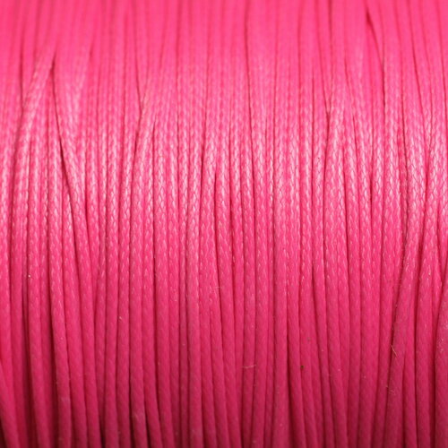 10 metres - fil corde cordon coton ciré 0.8mm rose fuchsia - 4558550015914