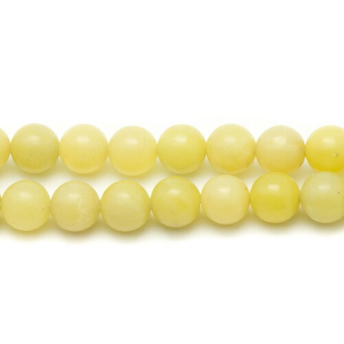 20pc - perles pierre jade citron boules 4mm jaune clair blanc - 4558550022158
