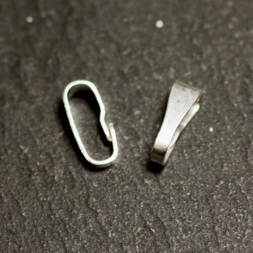 100pc - bélières clip argent 925 massif poinçonné 8x3.5x2.5mm - 8741140015159