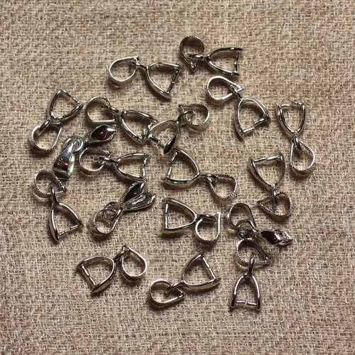 10pc - apprets bélières métal argenté rhodium 10mm - 4558550031846