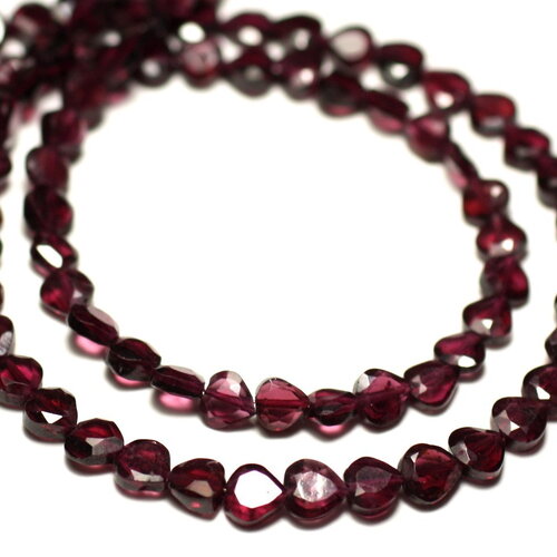 10pc - perles pierre grenat gouttes facettées 4-5mm