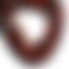 Fil 36cm 58pc environ - perles pierre jaspe bréchique brescia poppy boules 6mm rouge marron
