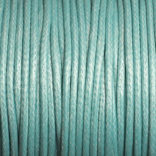 Bobine 80 mètres environ - fil corde cordon coton ciré 2mm bleu ciel turquoise