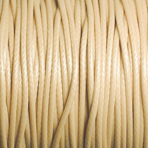 Bobine 150 metres environ - fil corde cordon coton ciré 0.8mm beige jaune clair