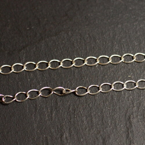 10cm - appret chaine argent 925 ovales 3.5x2.5mm