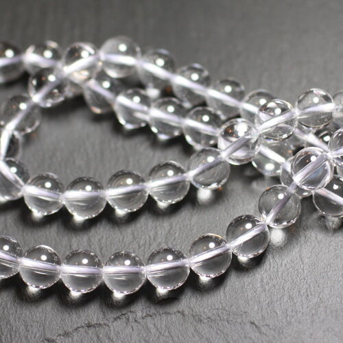 30pc - perles pierre cristal de roche quartz boules 2mm blanc transparent