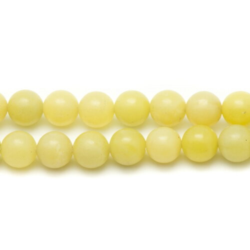 10pc - perles pierre jade citron boules 8mm jaune
