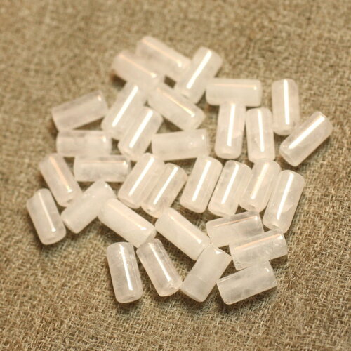 10pc - perles pierre quartz rose clair colonnes tubes cylindres 9x4mm