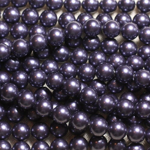 10pc - perles coquillage nacre boules 8mm bleu violet indigo irisé - 4558550004178