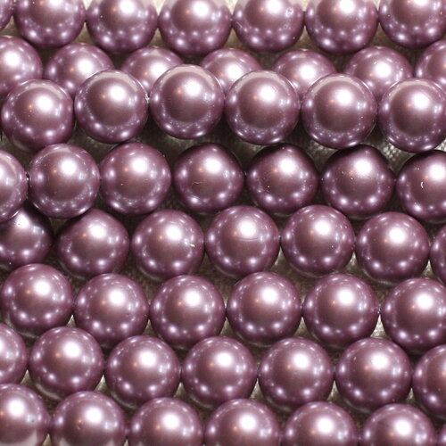 10pc - perles coquillage nacre boules 8mm rose violet mauve irisé - 4558550004154