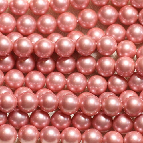 10pc - perles coquillage nacre boules 8mm rose clair saumon irisé - 4558550004246