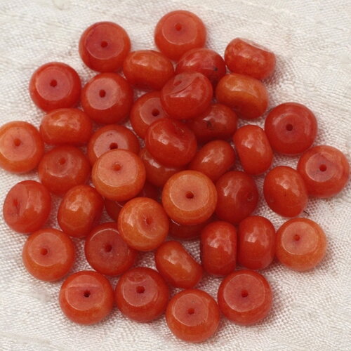 10pc - perles pierre jade rondelles 10x6mm orange - 4558550021144