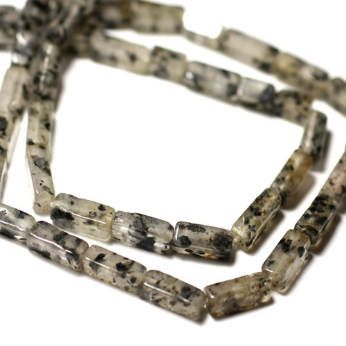 10pc - perles pierre quartz chlorite rectangles cubes 6-10mm gris vert noir - 8741140011991