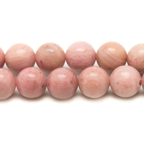 5pc - perles pierre rhodonite boules 10mm rose gris - 4558550017635
