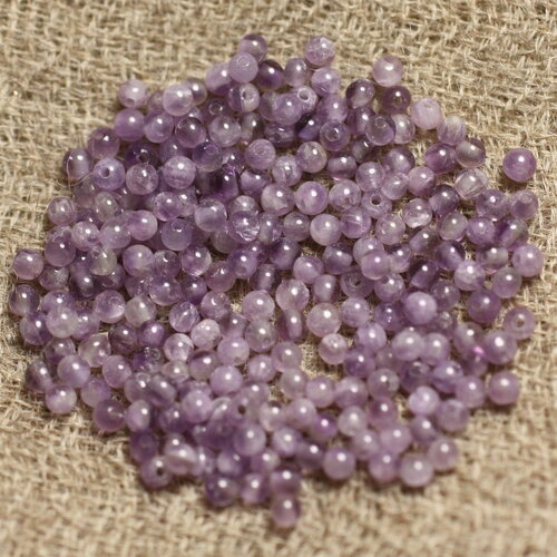 30pc - perles pierre améthyste boules 1.5mm violet mauve