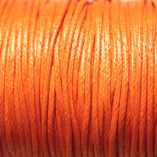 5 mètres - fil corde cordon coton ciré enduit 1.5mm orange