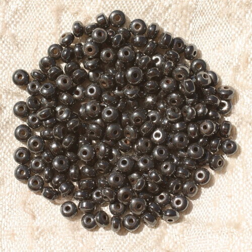40pc - perles pierre hématite rondelles 3x2mm métal gris noir - 4558550017604